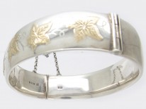 Silver & Gold Overlay Maple Leaf Bangle