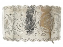 Victorian Silver Bangle with Scolloped Edge