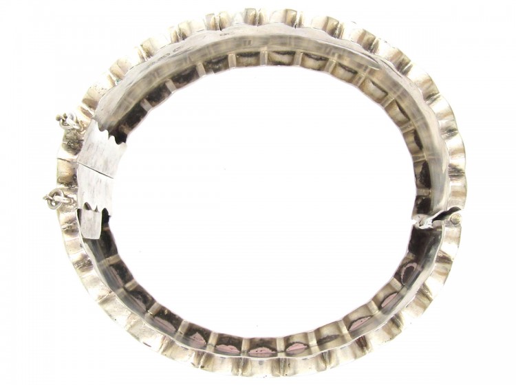 Victorian Silver Bangle with Scolloped Edge