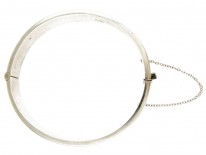 Engraved Flowers Silver Bangle