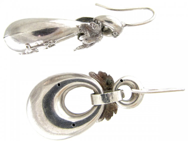Victorian Silver Acorn Earrings