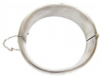 Silver Wide Engraved Bangle