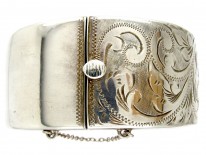 Silver Wide Engraved Bangle