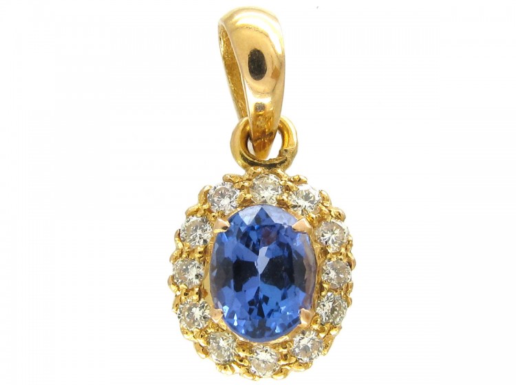 Tanzanite & Diamond Pendant on Chain
