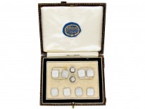 Art Deco 9ct White Gold & Mother of Pearl Dress Set