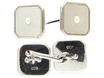 Art Deco 9ct White Gold & Mother of Pearl Dress Set
