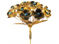Georgian En Tremblant 18ct Gold Hairpin, in original case