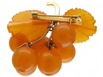 Russian Amber Bunch of Grapes Brooch
