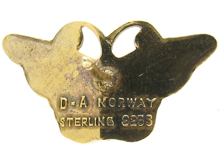 Yellow Enamel Butterfly by David Andersen