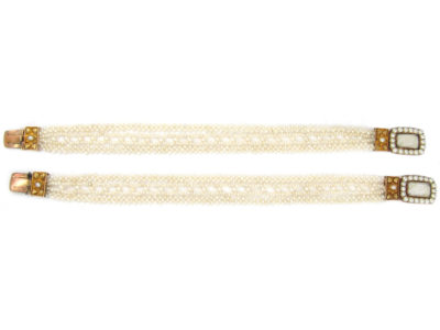 Pair of Georgian Seed Pearl Bracelets
