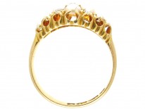 Victorian 18ct Gold Natural Split Pearl & Diamond Cluster Ring