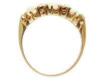 Victorian 18ct Gold Opal & Diamond Three Stone Ring