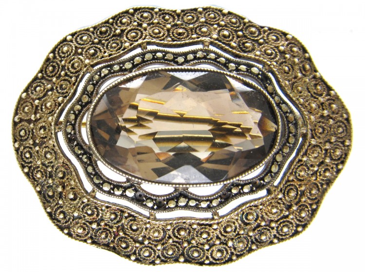 Theodor Fahrner Silver & Citrine brooch