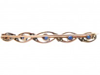 Edwardian Sapphire & Diamond Wavy Brooch