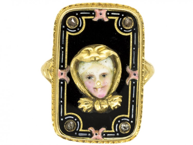 Early 19th Century Swiss Enamel Miniature Ring