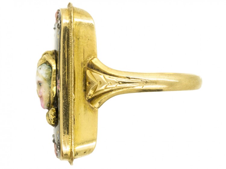 Early 19th Century Swiss Enamel Miniature Ring