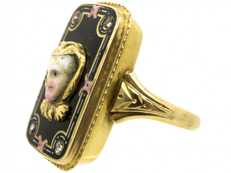 Early 19th Century Swiss Enamel Miniature Ring