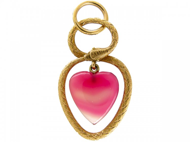 Georgian Heart Shaped Entwined Snake Pendant