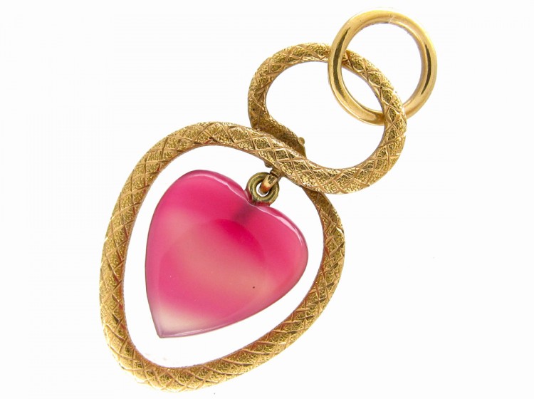 Georgian Heart Shaped Entwined Snake Pendant