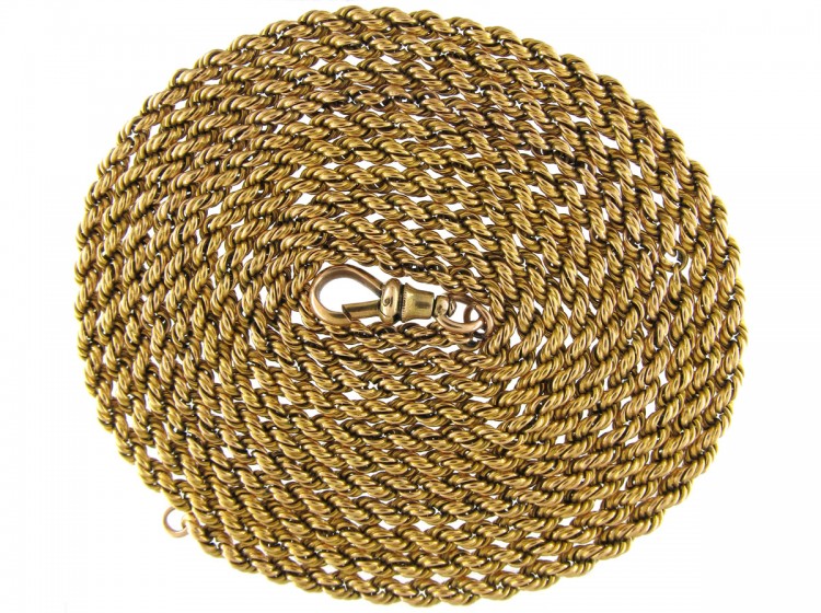 Victorian 15ct Gold Prince of Wales Twist Long Guard Chain