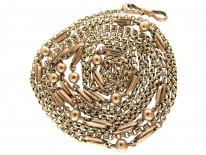 Long Victorian Twisted Rope Work & Ball Chain