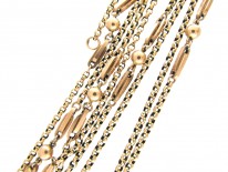 Long Victorian Twisted Rope Work & Ball Chain