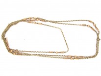 Long Victorian Twisted Rope Work & Ball Chain