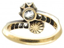Art Nouveau Pearl & Diamond Crossover Ring