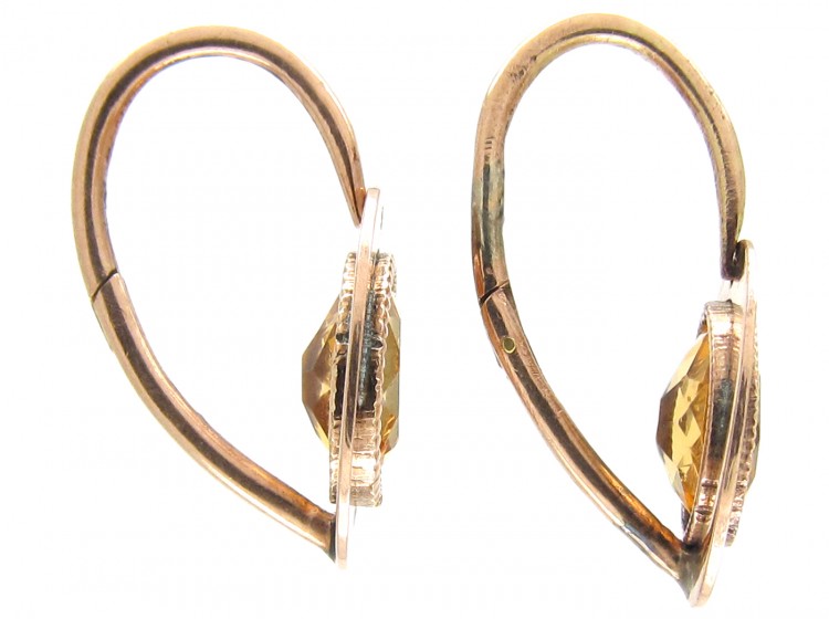 Georgian Gold & Yellow Paste Earrings