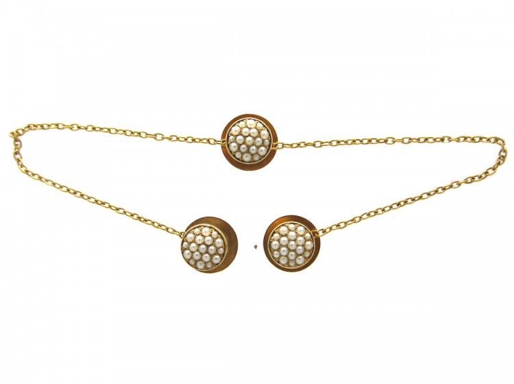 Tiffany & Co. Natural Split Pearl & Gold Studs