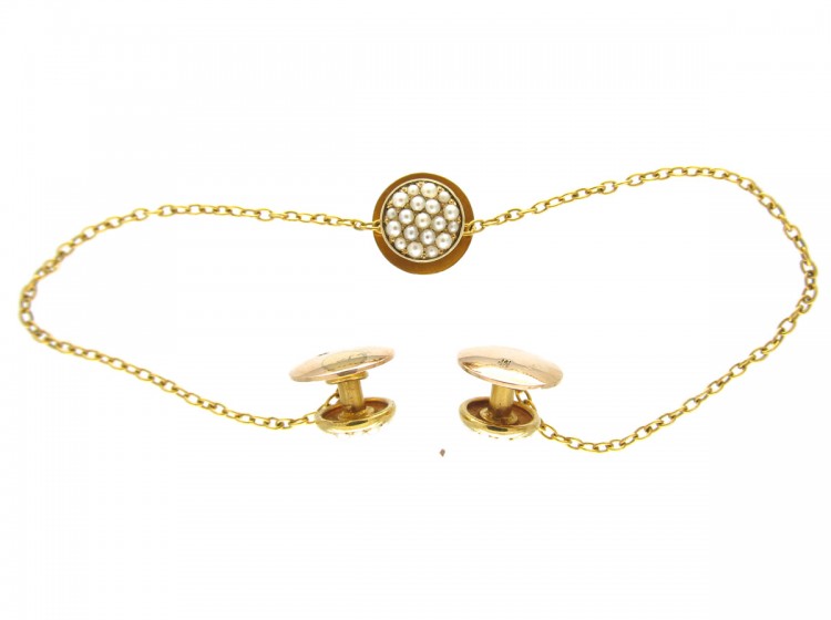 Tiffany & Co. Natural Split Pearl & Gold Studs