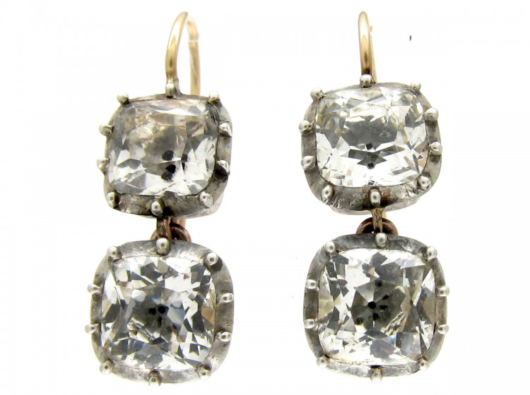 Georgian Paste Double Drop Earrings