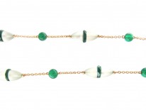Art Deco Chrysoprase & Rock Crystal 9ct Necklace
