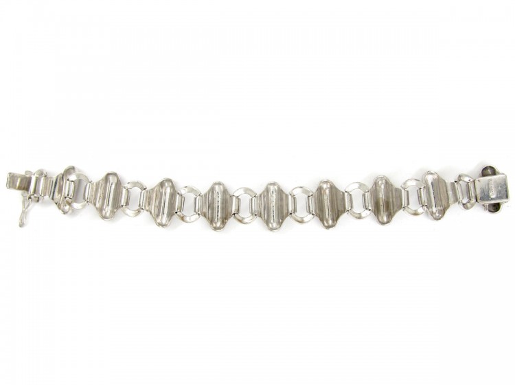 Art Deco Silver & Marcasite Switchback Bracelet by Theodor Fahrner