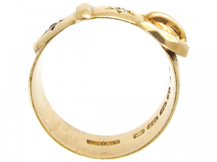 Victorian Diamond & 18ct Gold Buckle Ring