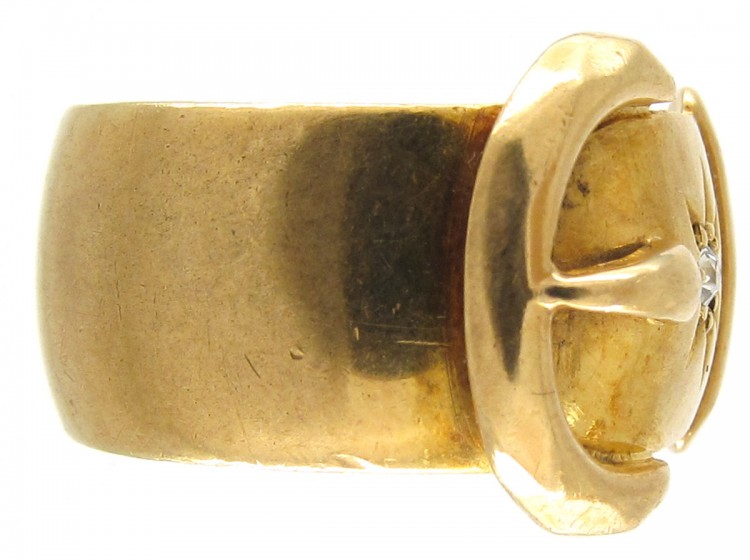 Victorian Diamond & 18ct Gold Buckle Ring