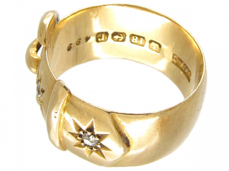 Victorian Diamond & 18ct Gold Buckle Ring