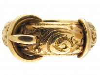 Victorian Carved 18ct Gold Buckle Ring