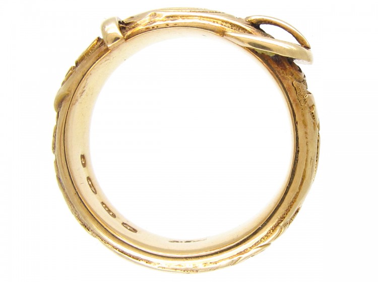 Victorian Carved 18ct Gold Buckle Ring