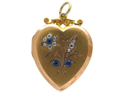 Edwardian Gold & Paste Heart Locket