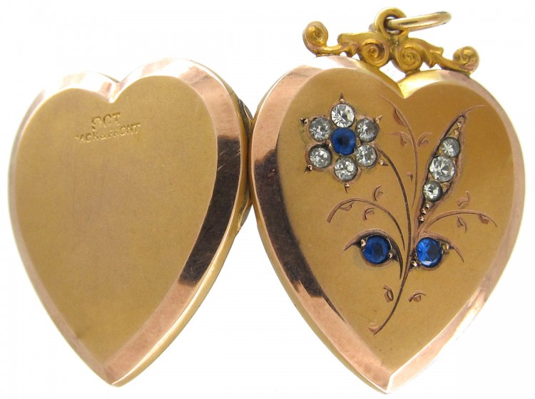 Edwardian Gold & Paste Heart Locket