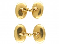 Edwardian Mother of Pearl, Split Pearl & Enamel Cufflinks