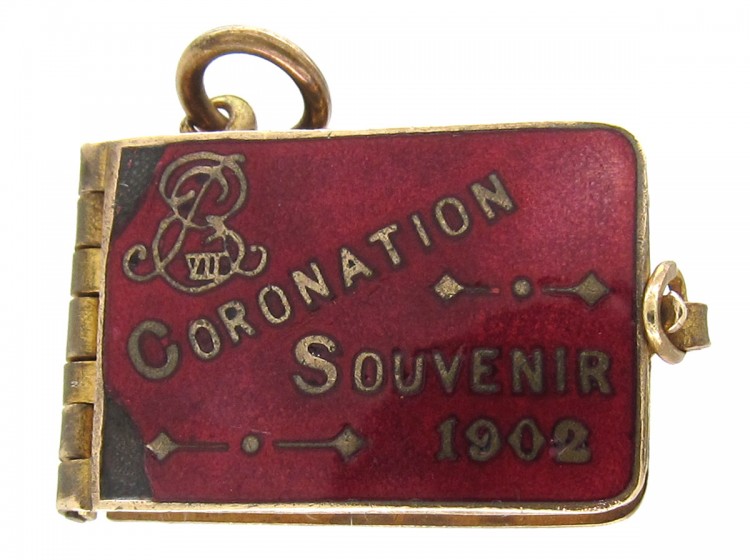 Enamel & Metal 1902 Coronation Book Charm