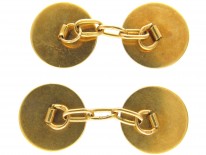18ct Gold & Blue Enamel Art Deco Cufflinks