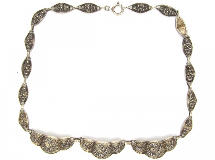 Theodor Fahrner Silver Gilt & Marcasite Necklace