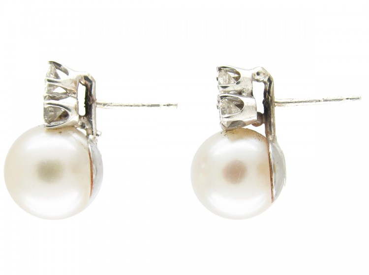 Pearl & Diamond Earrings