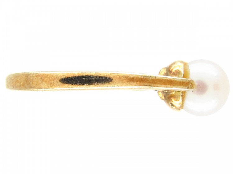 1950s 9ct Gold Single Pearl Ring