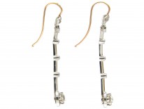 Edwardian Bow Top Platinum & Diamond Drop Earrings