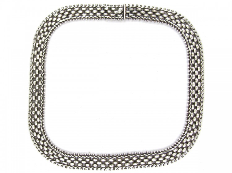 Victorian Silver Woven Collar