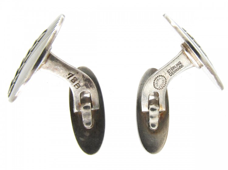 Pair of Silver Wheatsheaf Cufflinks by Georg Jensen
